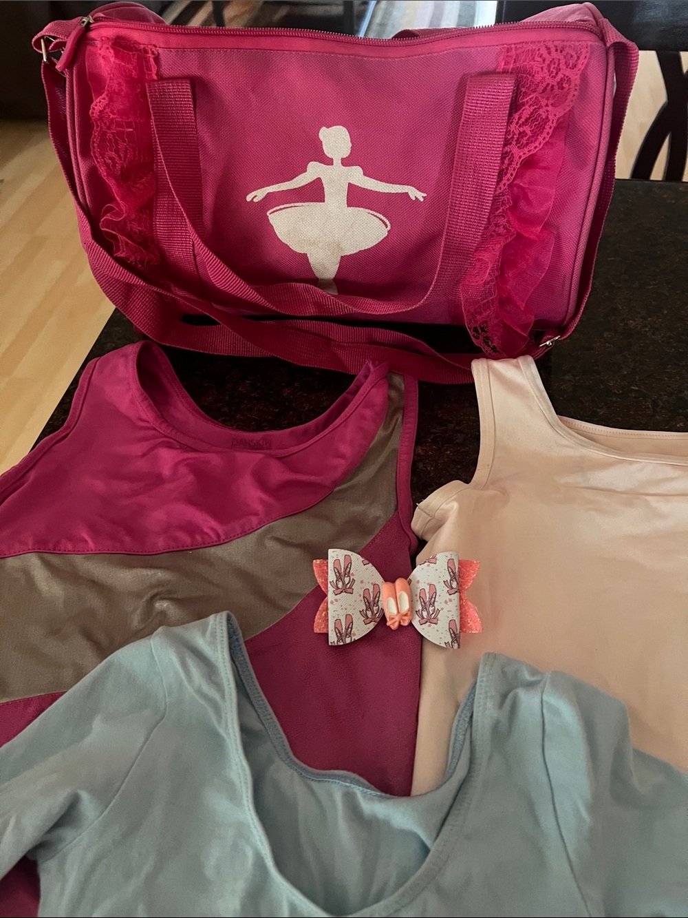 Pink Ballet Shoes & Blue Star Tutu Dress Kids Dance Set - Picture 4 of 5